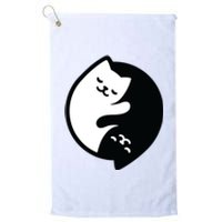 Cat Yin And Yang Cute Platinum Collection Golf Towel