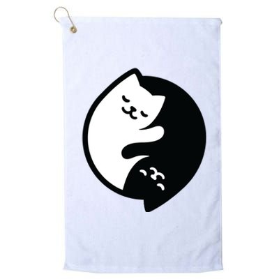 Cat Yin And Yang Cute Platinum Collection Golf Towel