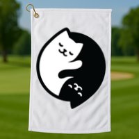 Cat Yin And Yang Cute Golf Towel