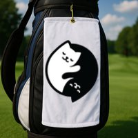 Cat Yin And Yang Cute Golf Towel