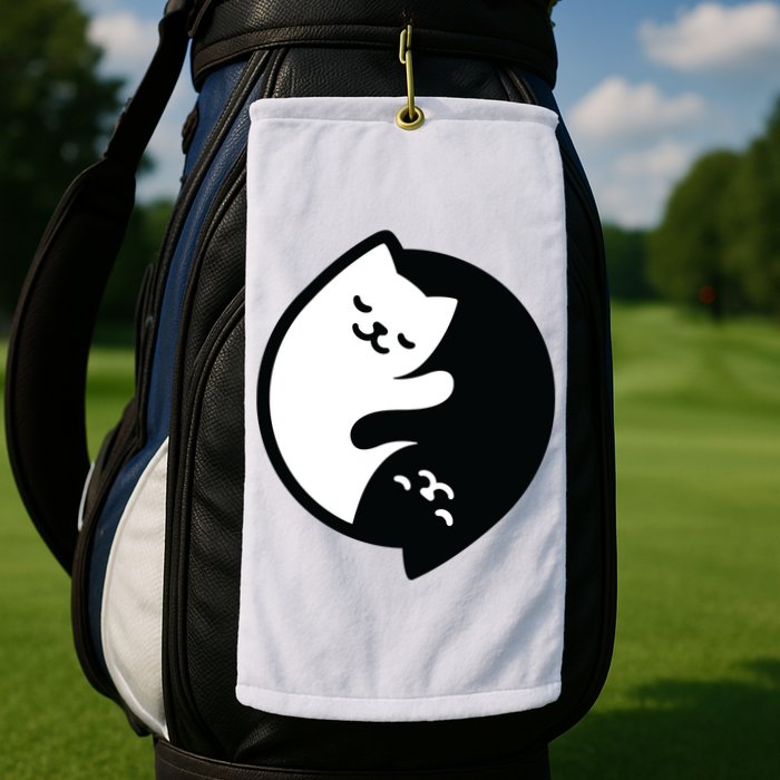 Cat Yin And Yang Cute Golf Towel