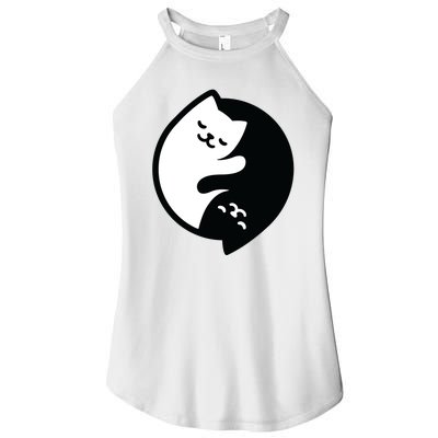 Cat Yin And Yang Cute Women's Perfect Tri Rocker Tank