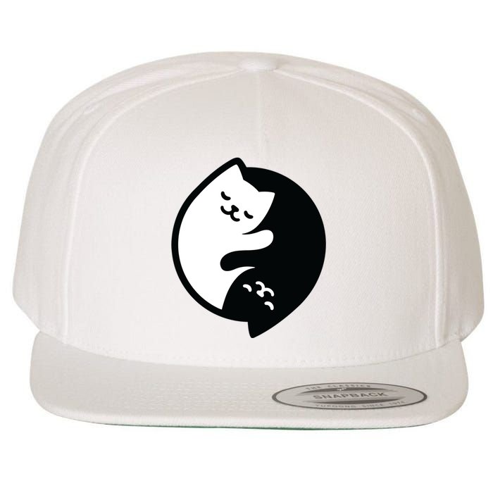 Cat Yin And Yang Cute Wool Snapback Cap