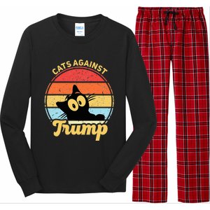 Cats Against Trump Funny Anti Trump 2020 Election Funny Cat Long Sleeve Pajama Set