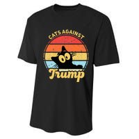 Cats Against Trump Funny Anti Trump 2020 Election Funny Cat Performance Sprint T-Shirt