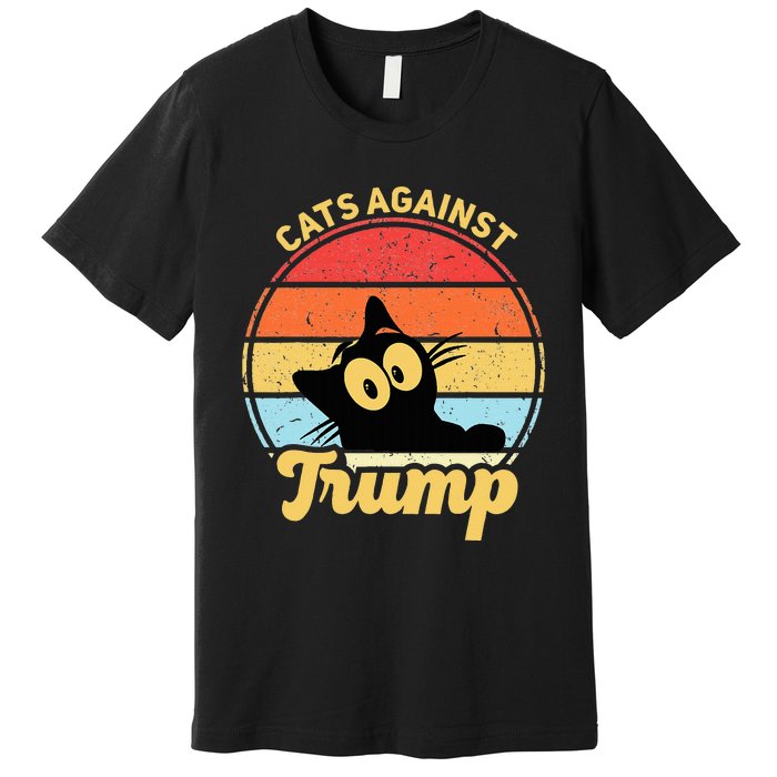 Cats Against Trump Funny Anti Trump 2020 Election Funny Cat Premium T-Shirt