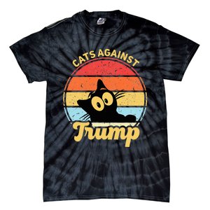 Cats Against Trump Funny Anti Trump 2020 Election Funny Cat Tie-Dye T-Shirt