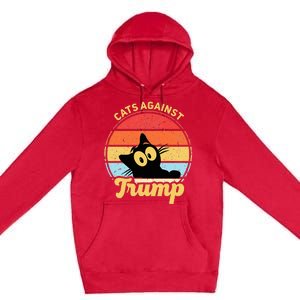 Cats Against Trump Funny Anti Trump 2020 Election Funny Cat Premium Pullover Hoodie