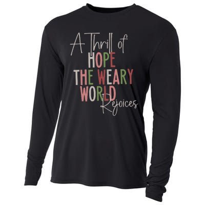 Christmas A Thrill Of Hope The Weary World Rejoices Xmas Cooling Performance Long Sleeve Crew