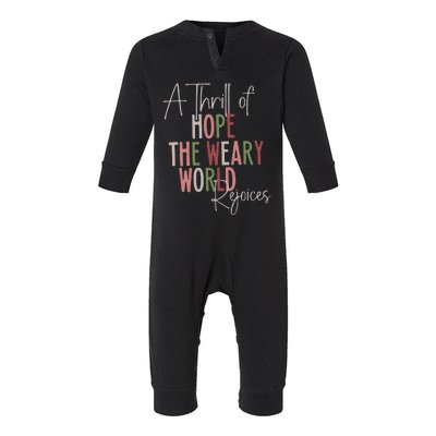 Christmas A Thrill Of Hope The Weary World Rejoices Xmas Infant Fleece One Piece