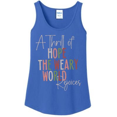 Christmas A Thrill Of Hope The Weary World Rejoices Xmas Ladies Essential Tank