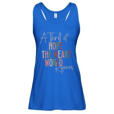 Christmas A Thrill Of Hope The Weary World Rejoices Xmas Ladies Essential Flowy Tank