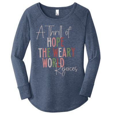 Christmas A Thrill Of Hope The Weary World Rejoices Xmas Women's Perfect Tri Tunic Long Sleeve Shirt