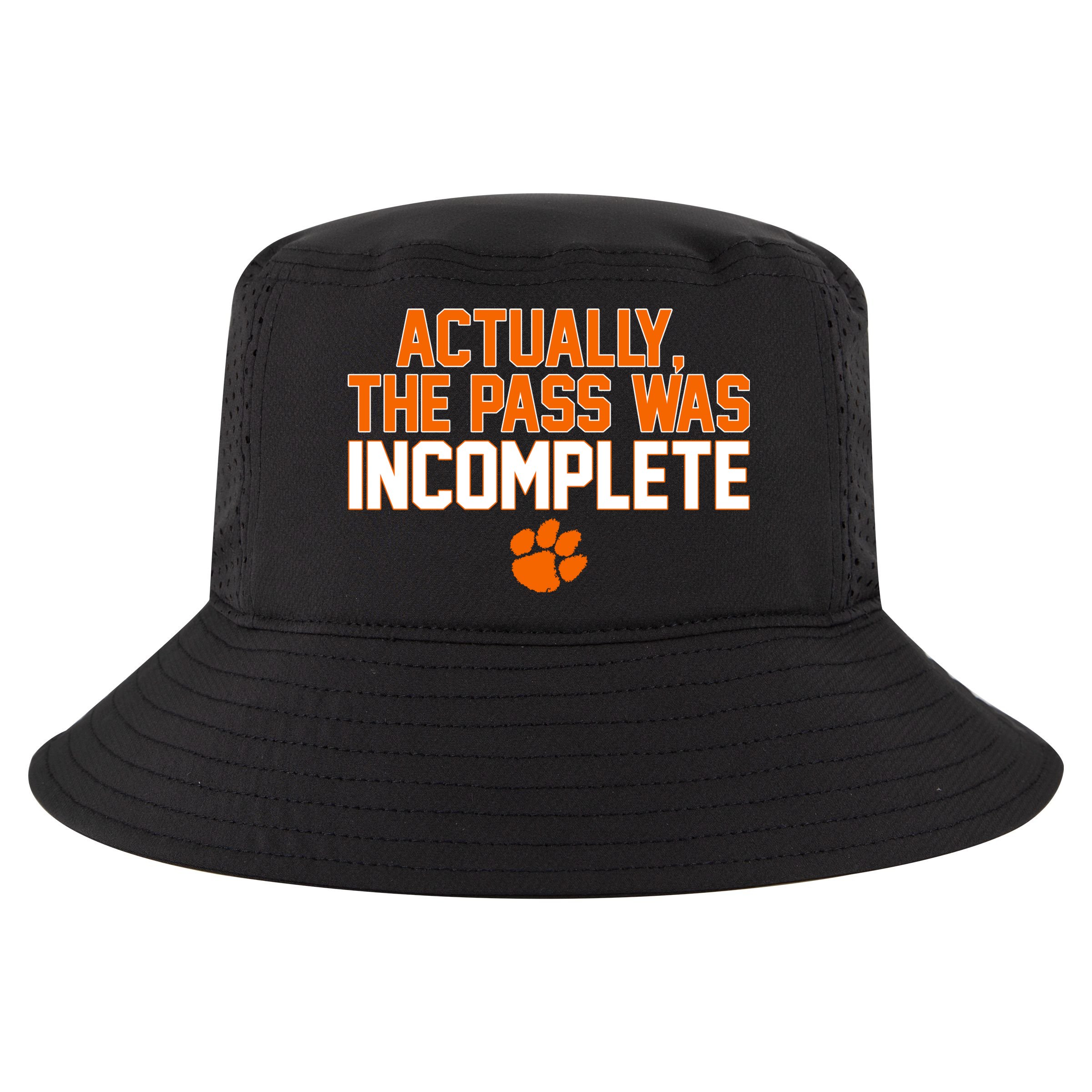 Clemson Actually The Pass Was Incomplete Cool Comfort Performance Bucket Hat