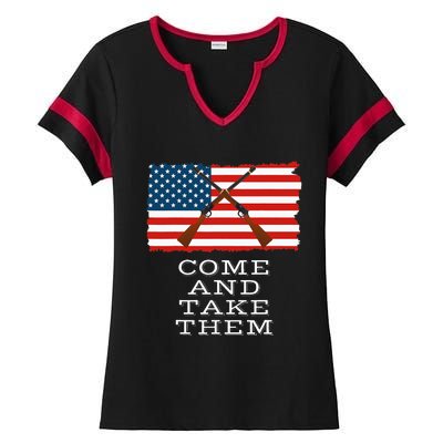 Come And Take It 2nd Amendment Gun Rights I Will Not Comply Ladies Halftime Notch Neck Tee