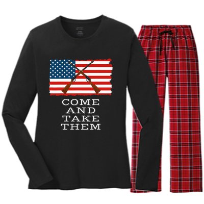 Come And Take It 2nd Amendment Gun Rights I Will Not Comply Women's Long Sleeve Flannel Pajama Set 