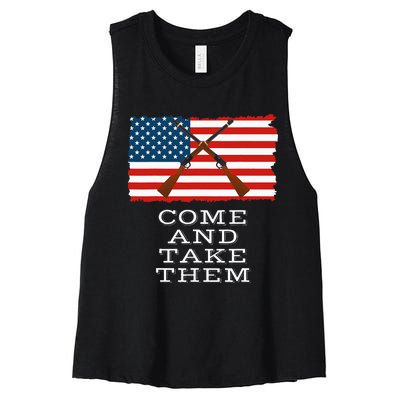 Come And Take It 2nd Amendment Gun Rights I Will Not Comply Women's Racerback Cropped Tank