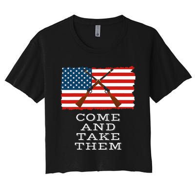 Come And Take It 2nd Amendment Gun Rights I Will Not Comply Women's Crop Top Tee