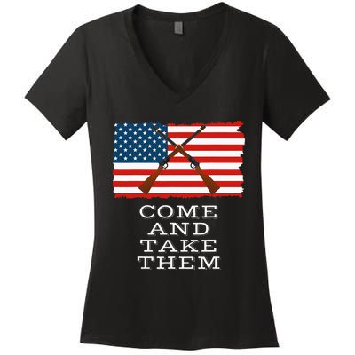 Come And Take It 2nd Amendment Gun Rights I Will Not Comply Women's V-Neck T-Shirt