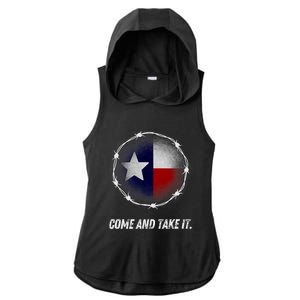 Come And Take It Texas Flag Barbed Wire Patriotic Usa Ladies PosiCharge Tri-Blend Wicking Draft Hoodie Tank