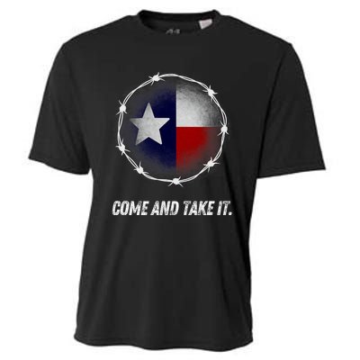 Come And Take It Texas Flag Barbed Wire Patriotic Usa Cooling Performance Crew T-Shirt