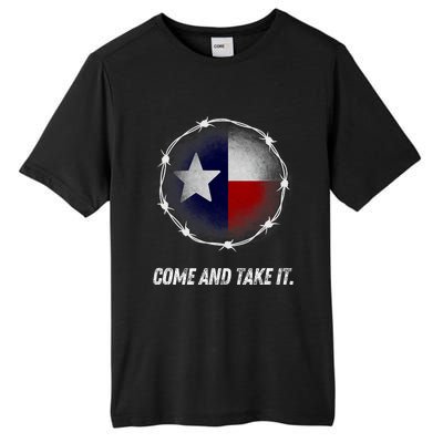 Come And Take It Texas Flag Barbed Wire Patriotic Usa Tall Fusion ChromaSoft Performance T-Shirt