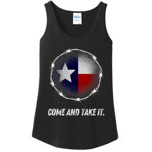 Come And Take It Texas Flag Barbed Wire Patriotic Usa Ladies Essential Tank