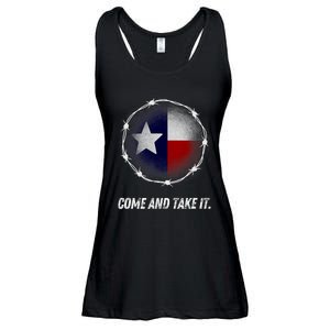 Come And Take It Texas Flag Barbed Wire Patriotic Usa Ladies Essential Flowy Tank