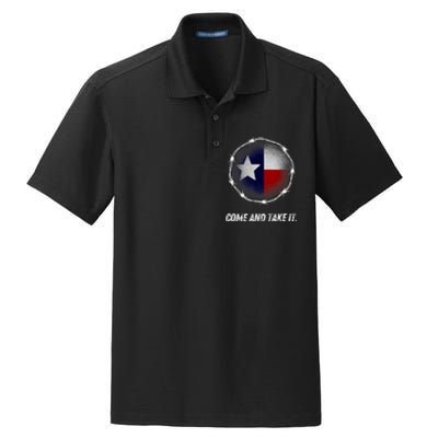 Come And Take It Texas Flag Barbed Wire Patriotic Usa Dry Zone Grid Polo