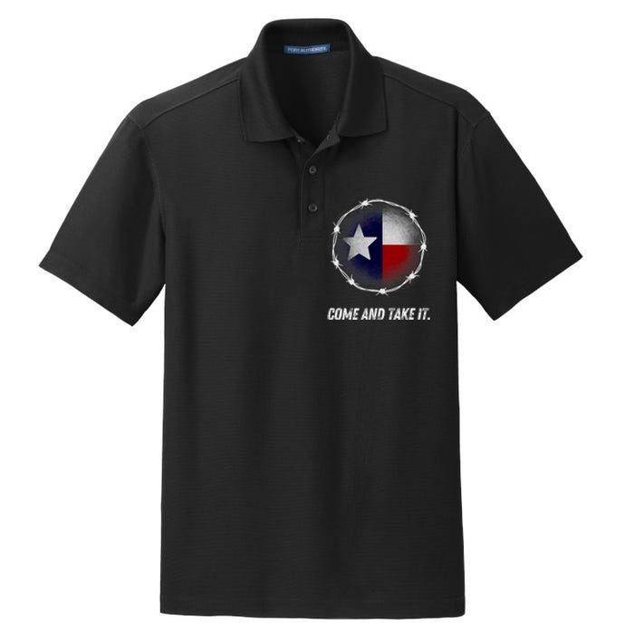 Come And Take It Texas Flag Barbed Wire Patriotic Usa Dry Zone Grid Polo