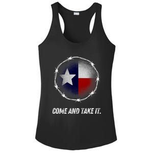 Come And Take It Texas Flag Barbed Wire Patriotic Usa Ladies PosiCharge Competitor Racerback Tank