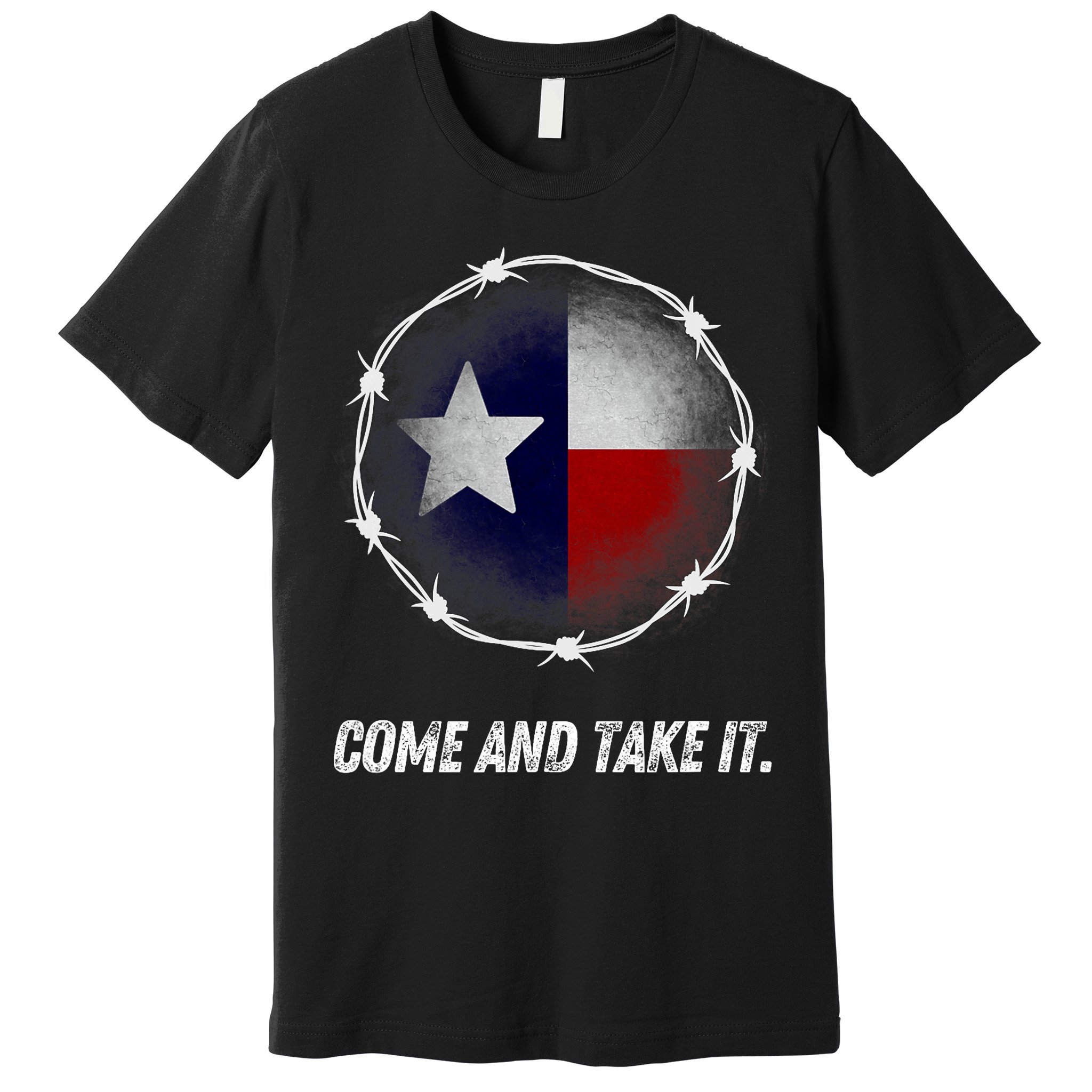 Come And Take It Texas Flag Barbed Wire Patriotic Usa Premium T-Shirt
