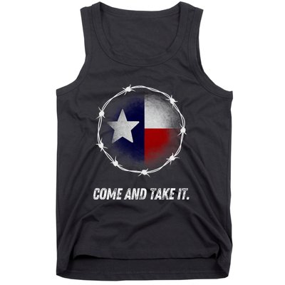 Come And Take It Texas Flag Barbed Wire Patriotic Usa Tank Top