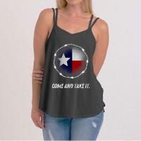 Come And Take It Texas Flag Barbed Wire Patriotic Usa Women's Strappy Tank