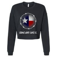 Come And Take It Texas Flag Barbed Wire Patriotic Usa Cropped Pullover Crew