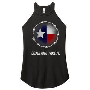 Come And Take It Texas Flag Barbed Wire Patriotic Usa Women's Perfect Tri Rocker Tank