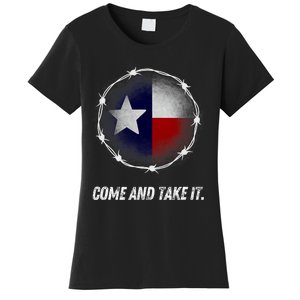 Come And Take It Texas Flag Barbed Wire Patriotic Usa Women's T-Shirt