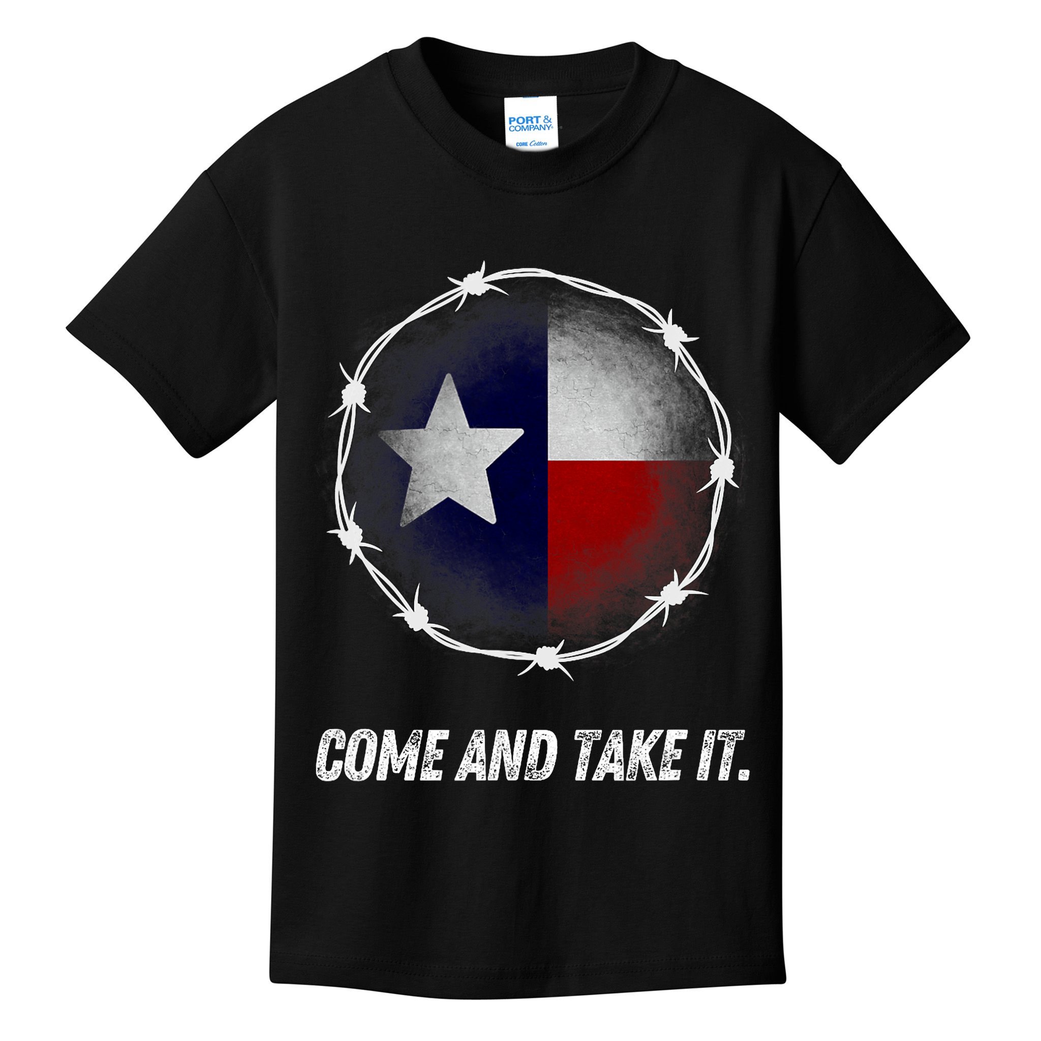 Come And Take It Texas Flag Barbed Wire Patriotic Usa Kids T-Shirt