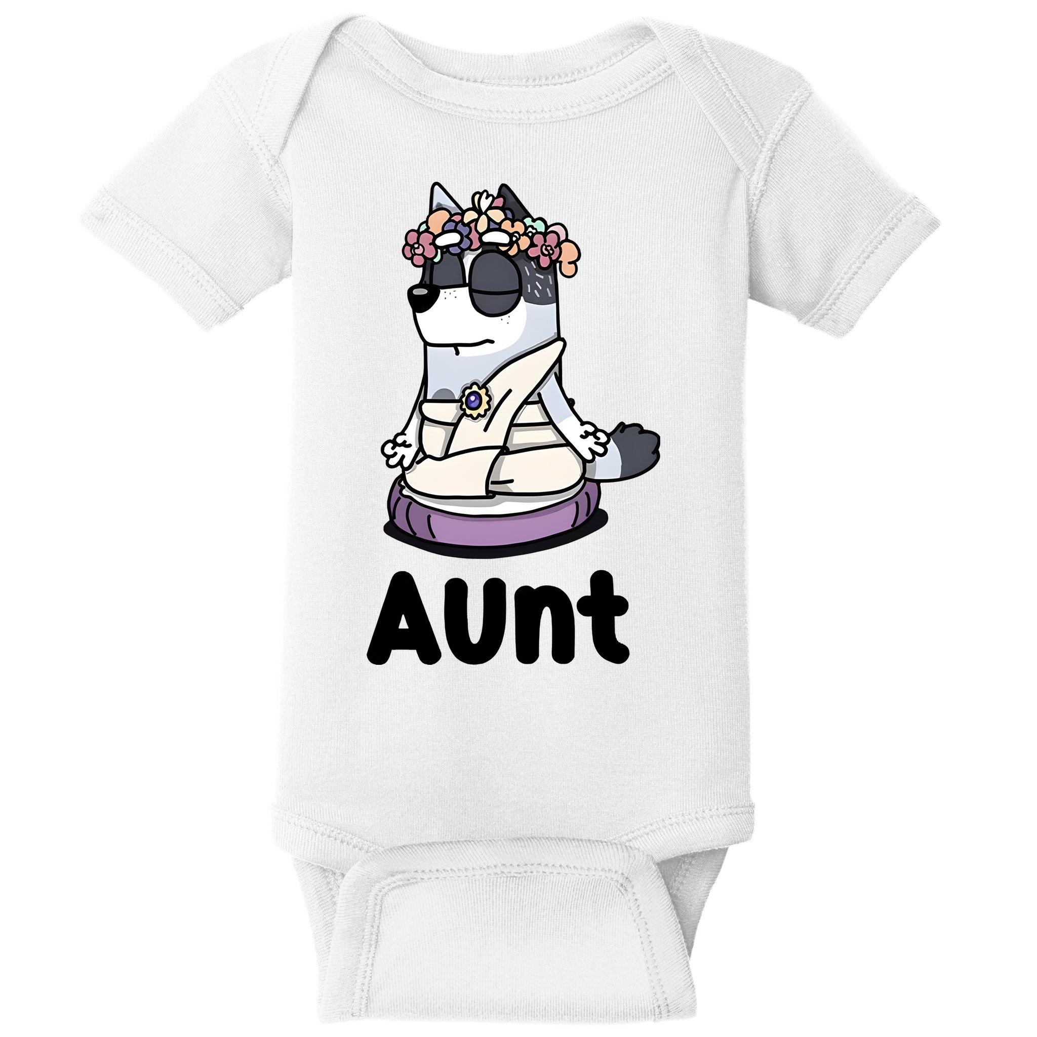Cute Aunt Trixie Heeler Dog Family Funny Matching Baby Bodysuit