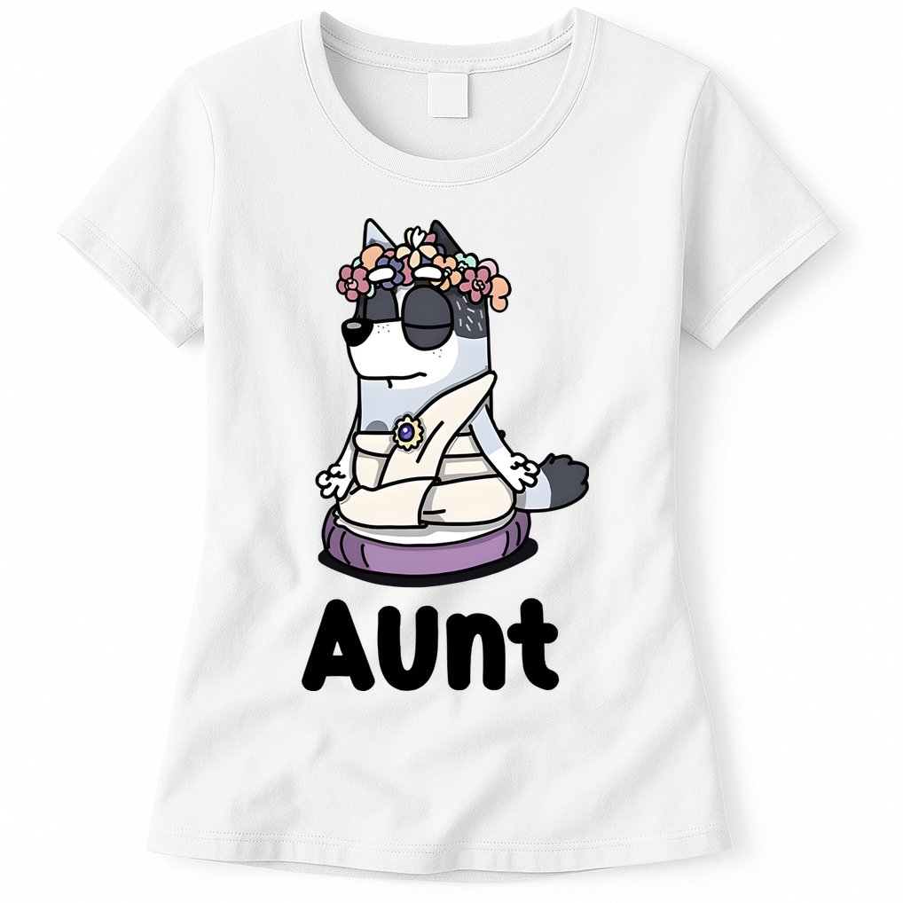 Cute Aunt Trixie Heeler Dog Family Funny Matching Womens T-Shirt