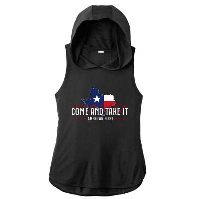 Come And Take It Razorwire Patriot Stand With Texas Ladies PosiCharge Tri-Blend Wicking Draft Hoodie Tank