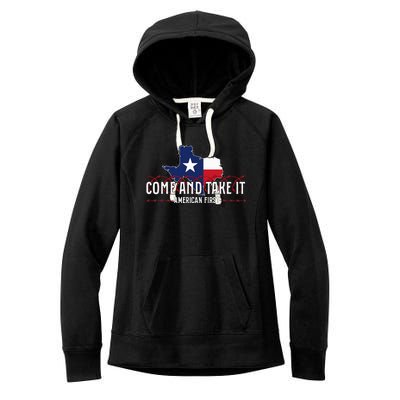 Come And Take It Razorwire Patriot Stand With Texas Women's Fleece Hoodie