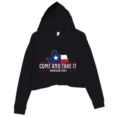 Come And Take It Razorwire Patriot Stand With Texas Crop Fleece Hoodie