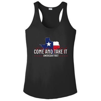 Come And Take It Razorwire Patriot Stand With Texas Ladies PosiCharge Competitor Racerback Tank