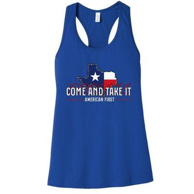 Come And Take It Razorwire Patriot Stand With Texas Women's Racerback Tank