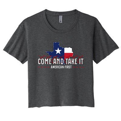 Come And Take It Razorwire Patriot Stand With Texas Women's Crop Top Tee