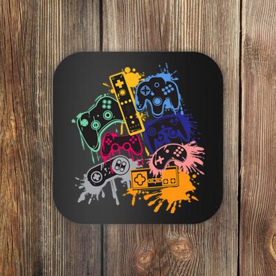 Control All The Things Video Games Controller Gamer Colorful Coaster