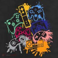 Control All The Things Video Games Controller Gamer Colorful Crop Fleece Hoodie