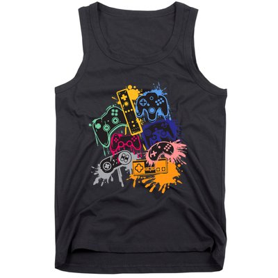 Control All The Things Video Games Controller Gamer Colorful Tank Top