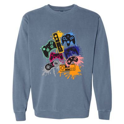 Control All The Things Video Games Controller Gamer Colorful Garment-Dyed Sweatshirt